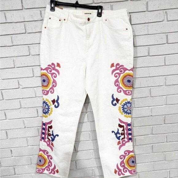Boden Women's White Embroidered Jeans - Picture 13 of 14